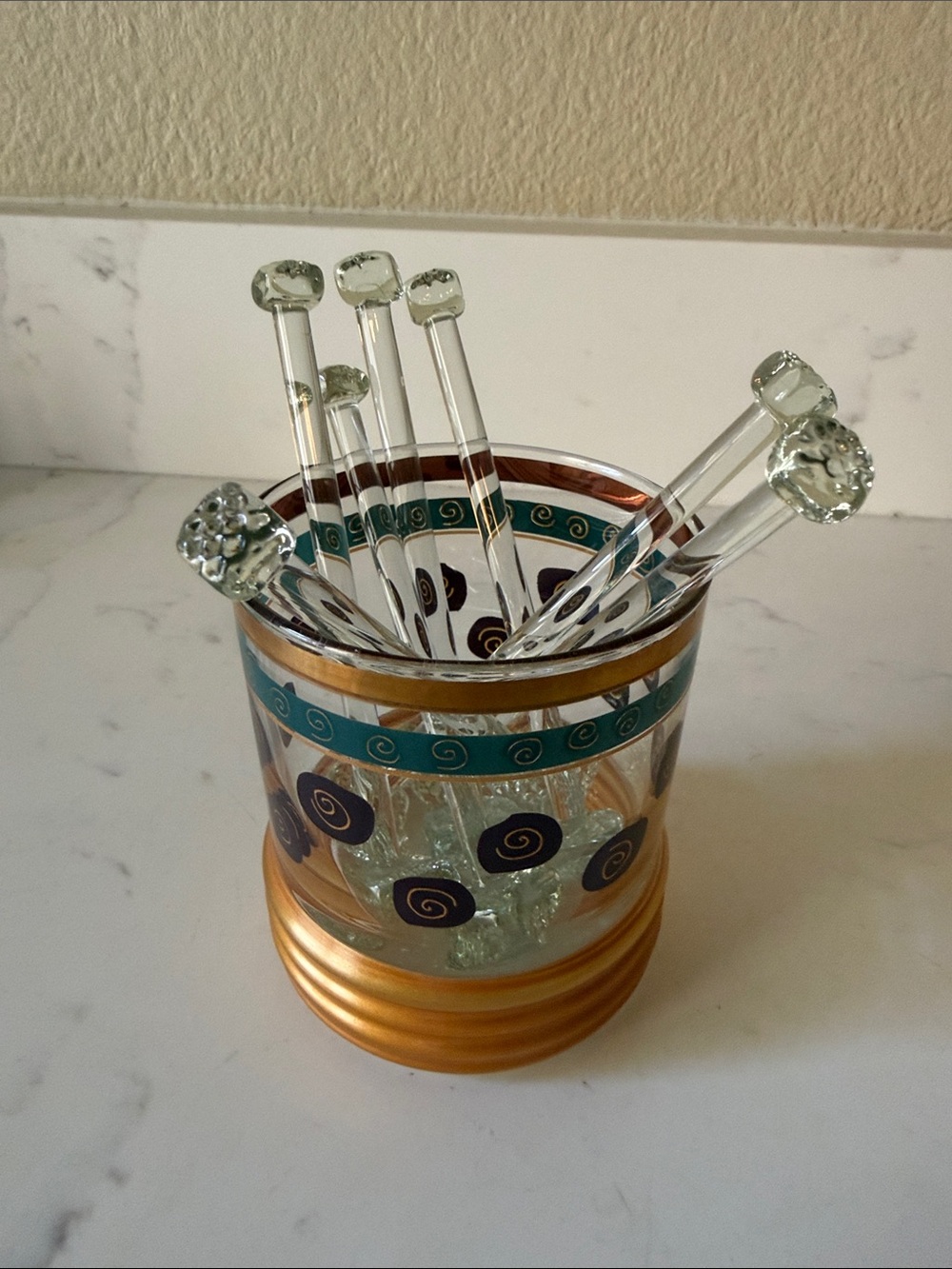 Vintage Glass Swizzle Sticks or Muddlers Set of 7 - Picture 3 of 4